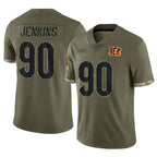 Crovyle C.Bengals #90 Kris Jenkins Jr Player Olive Salute to Service Limited Game Stitched Jerseys