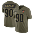 Crovyle C.Bengals #90 Kris Jenkins Jr Player Olive Salute to Service Limited Home Game Stitched Jerseys