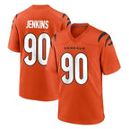 Crovyle C.Bengals #90 Kris Jenkins Jr Player Orange Home Game Stitched Jerseys