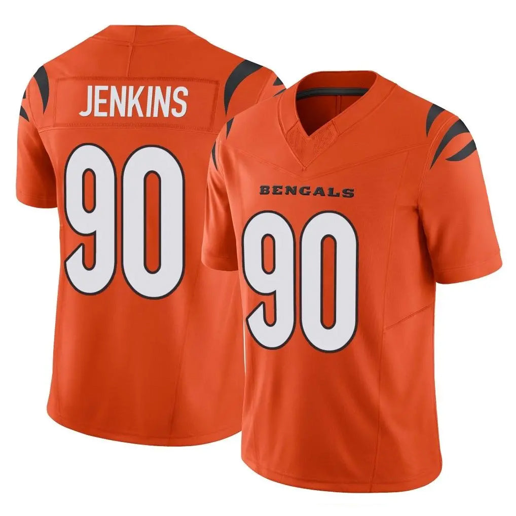 Crovyle C.Bengals #90 Kris Jenkins Jr Player Orange Vapor F.U.S.E. Limited Home Game Stitched Jerseys