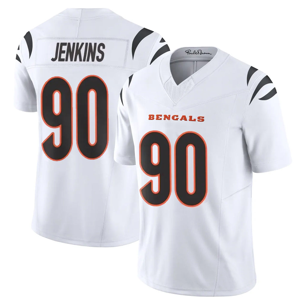 Crovyle C.Bengals #90 Kris Jenkins Jr Player White Vapor F.U.S.E. Limited Home Game Stitched Jerseys