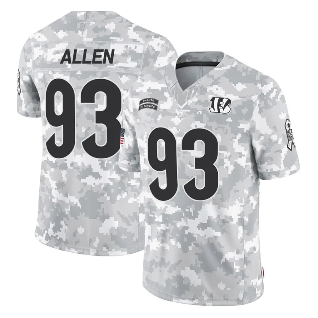 Crovyle C.Bengals #93 Jonathan Allen Player Arctic Camo Salute to Service Limited Stitched Jerseys