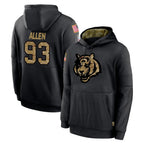 Crovyle C.Bengals #93 Jonathan Allen Player Black Salute to Service Pullover Hoodies Limited Stitched Jerseys