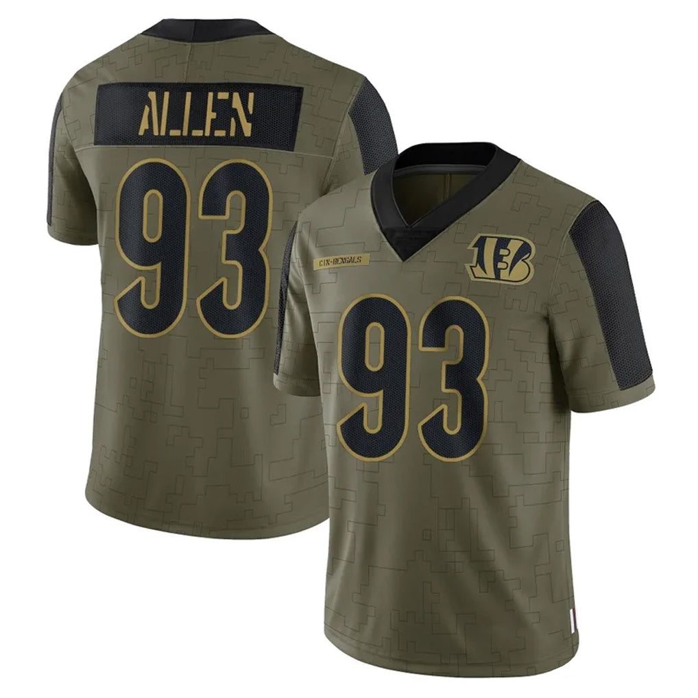 Crovyle C.Bengals #93 Jonathan Allen Player Olive Salute to Service Game Stitched Jerseys
