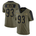Crovyle C.Bengals #93 Jonathan Allen Player Olive Salute to Service Game Stitched Jerseys
