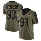 Crovyle C.Bengals #93 Jonathan Allen Player Olive Salute to Service Game Stitched Jerseys