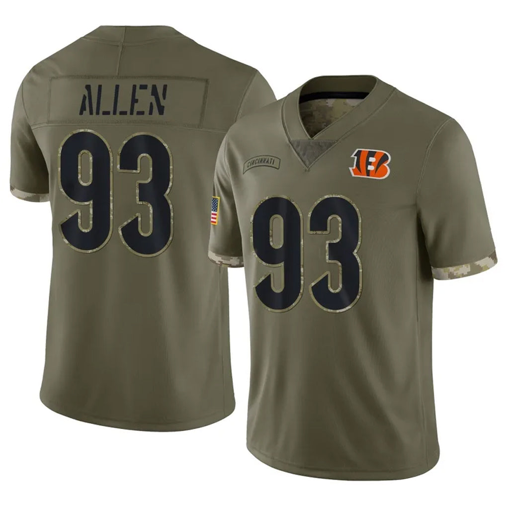 Crovyle C.Bengals #93 Jonathan Allen Player Olive Salute to Service Limited Game Stitched Jerseys