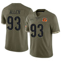 Crovyle C.Bengals #93 Jonathan Allen Player Olive Salute to Service Limited Game Stitched Jerseys