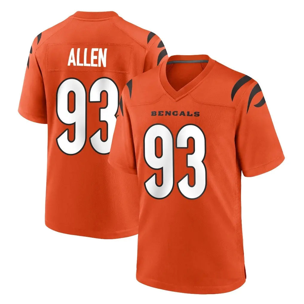 Crovyle C.Bengals #93 Jonathan Allen Player Orange Home Game Stitched Jerseys