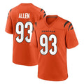 Crovyle C.Bengals #93 Jonathan Allen Player Orange Home Game Stitched Jerseys