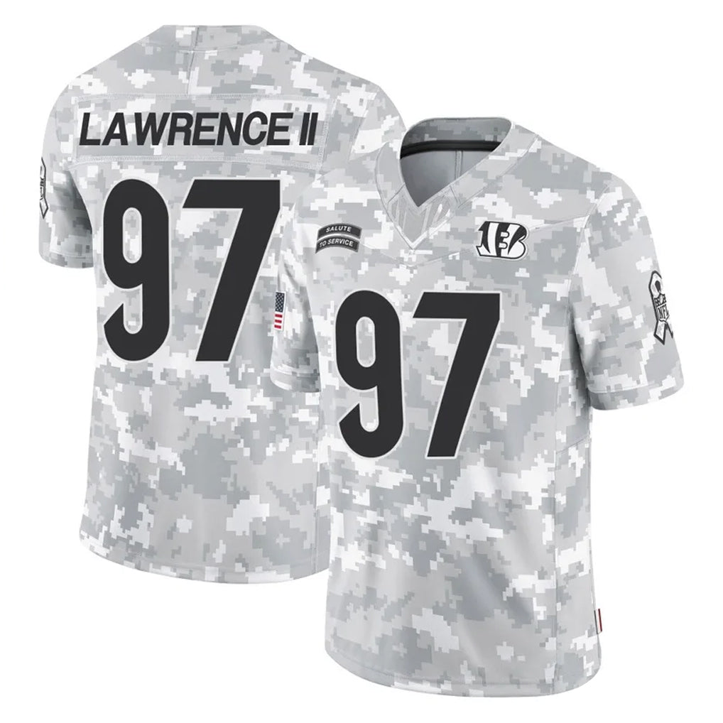 Crovyle C.Bengals #97 Dexter Lawrence II Player Arctic Camo Salute to Service Limited Stitched Jerseys