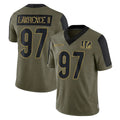 Crovyle C.Bengals #97 Dexter Lawrence II Player Olive Salute to Service Game Stitched Jerseys