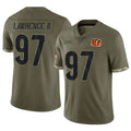 Crovyle C.Bengals #97 Dexter Lawrence II Player Olive Salute to Service Limited Game Stitched Jerseys