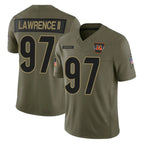 Crovyle C.Bengals #97 Dexter Lawrence II Player Olive Salute to Service Limited Home Game Stitched Jerseys