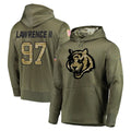 Crovyle C.Bengals #97 Dexter Lawrence II Player Olive Salute to Service Pullover Hoodies Home Game Stitched Jerseys