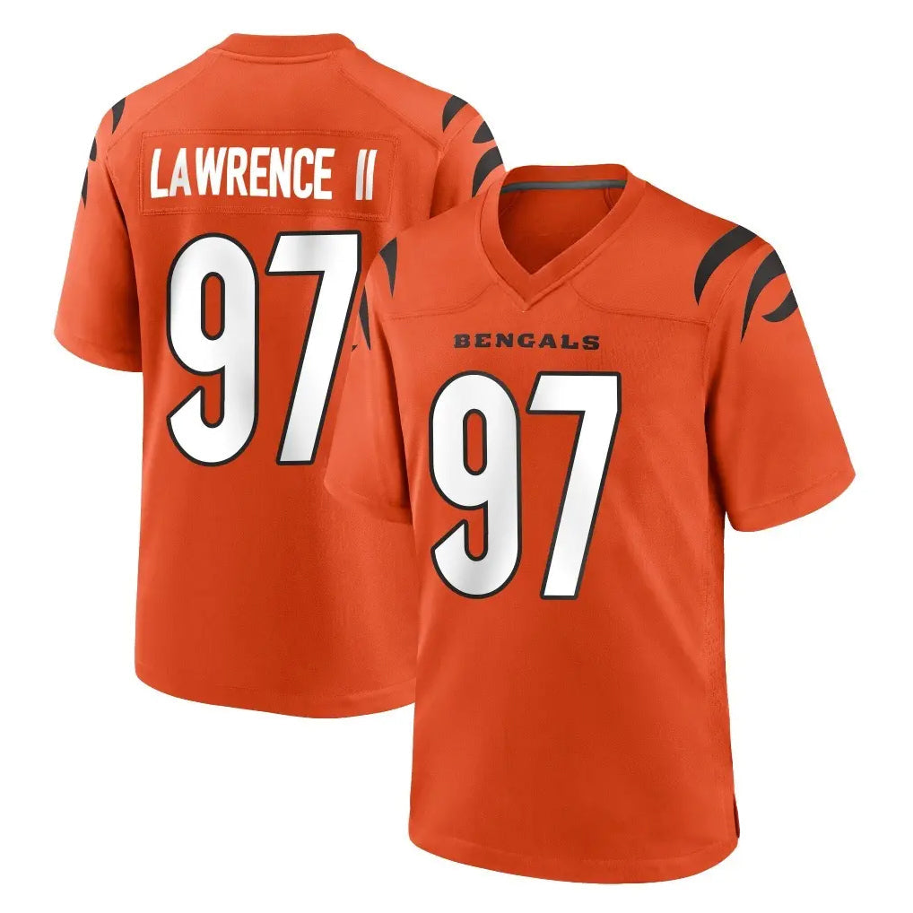 Crovyle C.Bengals #97 Dexter Lawrence II Player Orange Home Game Stitched Jerseys