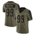 Crovyle C.Bengals #99 Myles Murphy Player Olive Salute to Service Game Stitched Jerseys