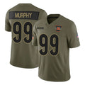 Crovyle C.Bengals #99 Myles Murphy Player Olive Salute to Service Limited Home Game Stitched Jerseys