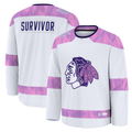 Crovyle C.Blackhawks White Hockey Fights Cancer Survivor Practice Jerseys