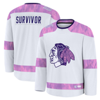 Crovyle C.Blackhawks White Hockey Fights Cancer Survivor Practice Jerseys