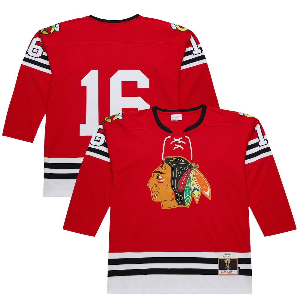 Crovyle C.Blackhawks #16 Bobby Hull Scarlet 1960-61 Power Play Jerseys