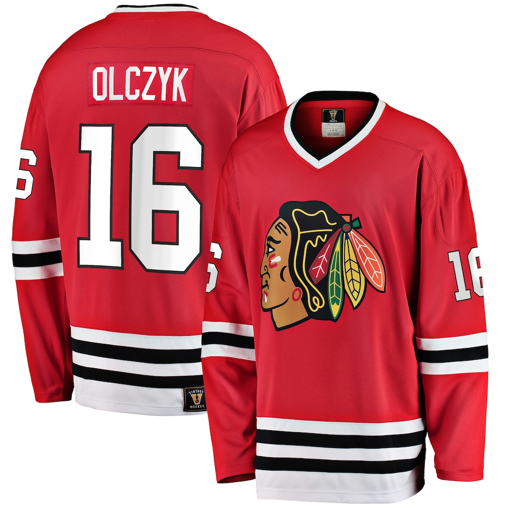 Crovyle C.Blackhawks #16 Eddie Olczyk Red Premier Breakaway Retired Player Jerseys