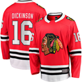 Crovyle C.Blackhawks #16 Jason Dickinson Red Home Breakaway Jerseys