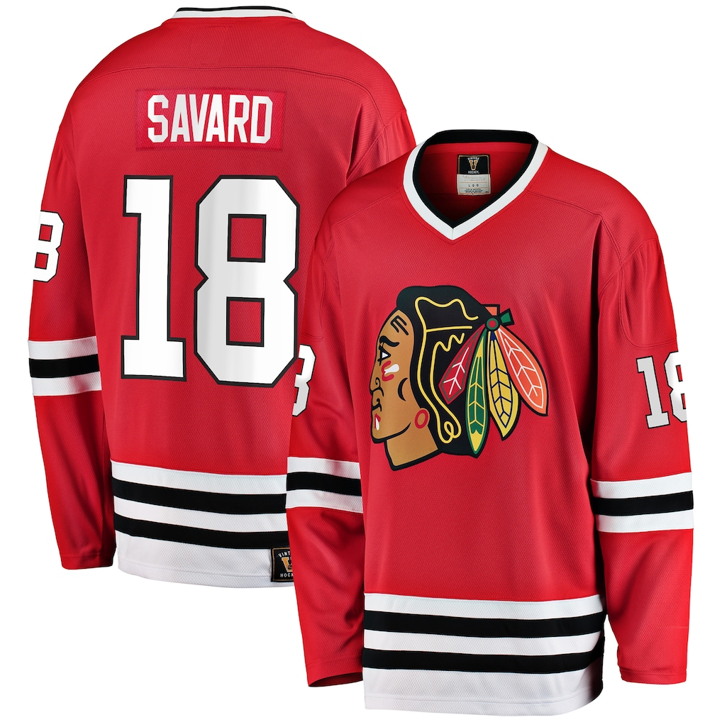 Crovyle C.Blackhawks #18 Denis Savard Red Premier Breakaway Retired Player Jerseys