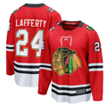 Crovyle C.Blackhawks #24 Sam Lafferty Red Centennial Breakaway Player Jerseys
