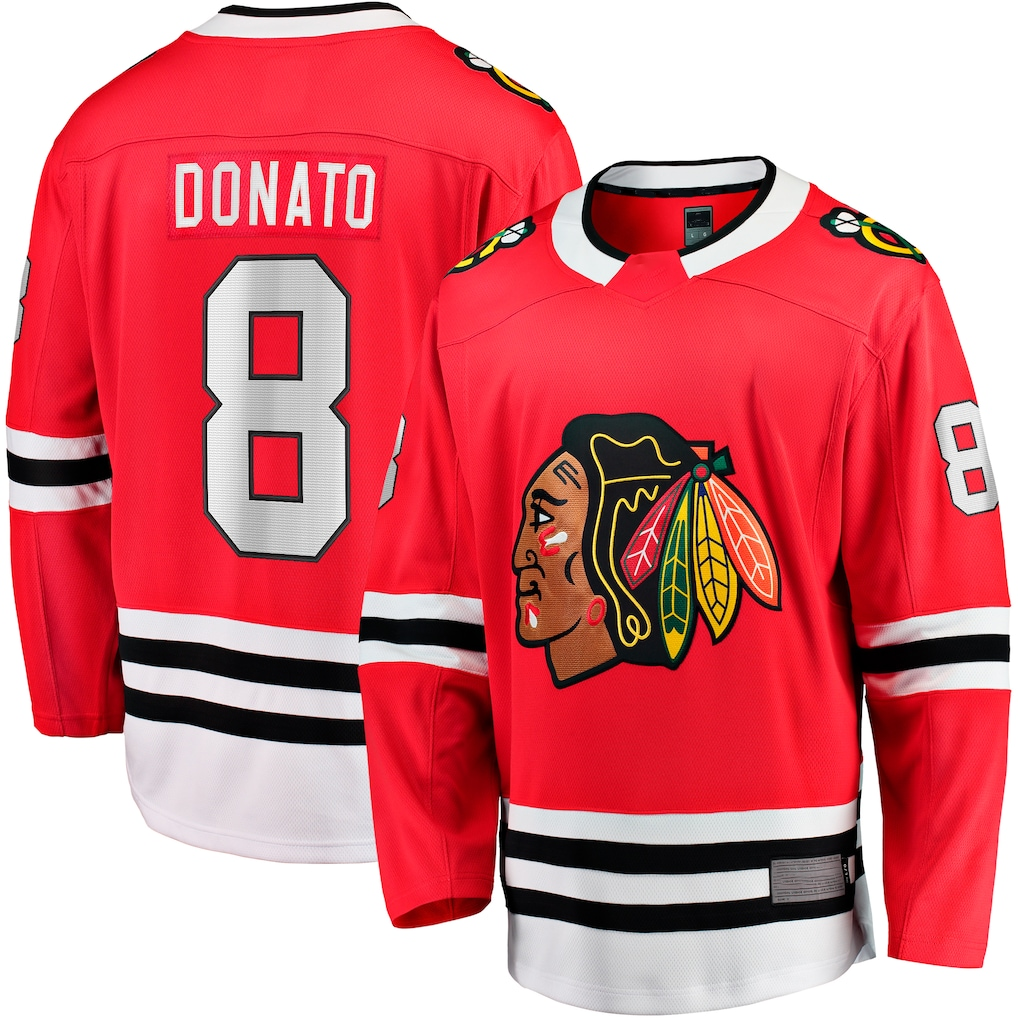 Crovyle C.Blackhawks #8 Ryan Donato Red Home Breakaway Jerseys