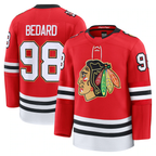 Crovyle C.Blackhawks #98 Connor Bedard Red Centennial Premium Player Jerseys