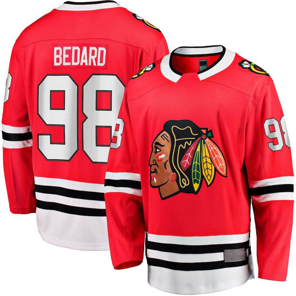 Crovyle C.Blackhawks #98 Connor Bedard Red Home Breakaway Player Jerseys