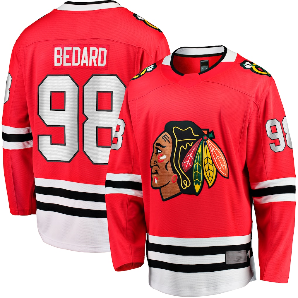 Crovyle C.Blackhawks #98 Connor Bedard Red Home Breakaway Player Jerseys