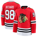 Crovyle C.Blackhawks #98 Connor Bedard Red Home Premium Jerseys