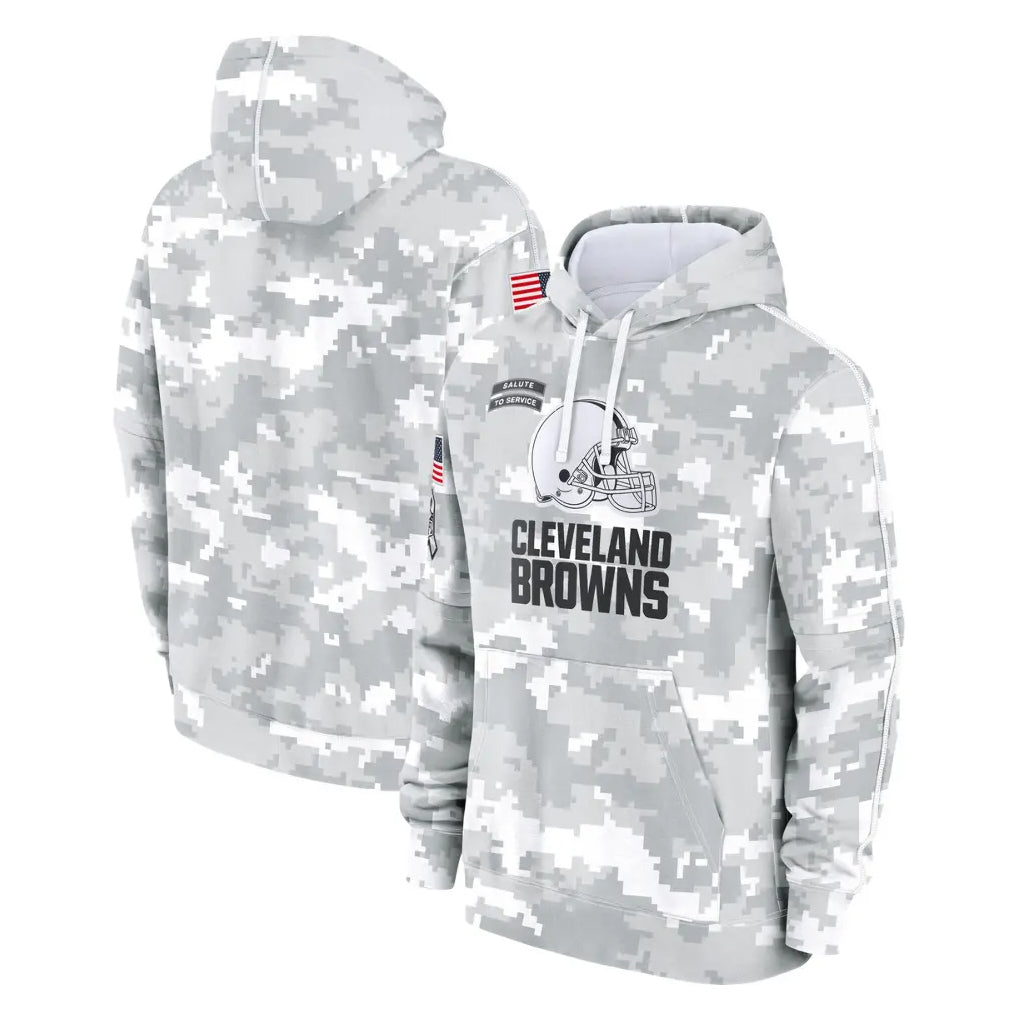 Crovyle C.Browns Arctic Camo Salute to Service Hoodies Limited Game Blank Player Stitched Jerseys