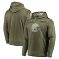 Crovyle C.Browns Olive Salute to Service Pullover Hoodies Home Game Blank Player Stitched Jerseys