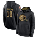 Crovyle C.Browns #10 Quinshon Judkins Player Black Salute to Service Pullover Hoodies Limited Stitched Jerseys