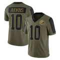 Crovyle C.Browns #10 Quinshon Judkins Player Olive Salute to Service Limited Home Game Stitched Jerseys