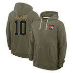 Crovyle C.Browns #10 Quinshon Judkins Player Olive Salute to Service Pullover Hoodies Limited Stitched Jerseys