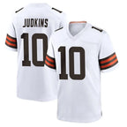 Crovyle C.Browns #10 Quinshon Judkins Player White Home Game Stitched Jerseys