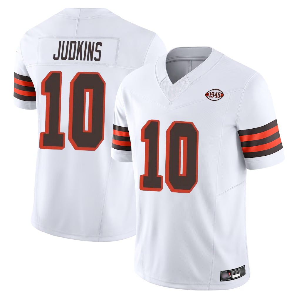 Crovyle C.Browns #10 Quinshon Judkins Player White Limited Vapor F.U.S.E. Alternate Game Stitched Jerseys