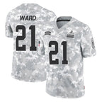 Crovyle C.Browns #21 Denzel Ward Player Arctic Camo Salute to Service Limited Home Game Stitched Jerseys