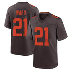 Crovyle C.Browns #21 Denzel Ward Player Brown Alternate Home Game Stitched Jerseys