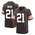 Crovyle C.Browns #21 Denzel Ward Player Brown Home Game Stitched Jerseys
