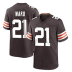 Crovyle C.Browns #21 Denzel Ward Player Brown Home Game Stitched Jerseys