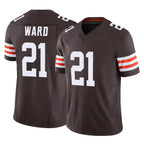 Crovyle C.Browns #21 Denzel Ward Player Brown Vapor F.U.S.E. Limited Home Game Stitched Jerseys