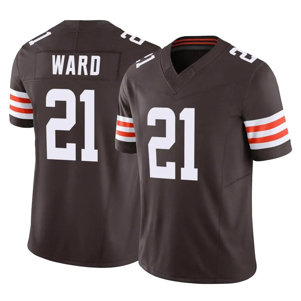 Crovyle C.Browns #21 Denzel Ward Player Brown Vapor F.U.S.E. Limited Home Game Stitched Jerseys