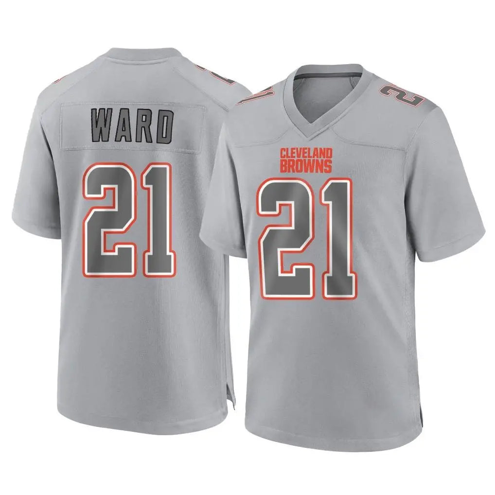 Crovyle C.Browns #21 Denzel Ward Player Gray Atmosphere Fashion Game Stitched Jerseys