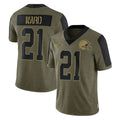 Crovyle C.Browns #21 Denzel Ward Player Olive Salute to Service Limited Home Game Stitched Jerseys