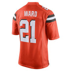 Crovyle C.Browns #21 Denzel Ward Player Orange Vapor Limited Home Game Stitched Jerseys